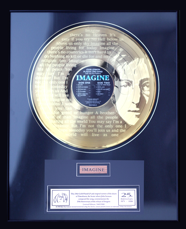 JOHN LENNON - 25th Anniversary Limited Edition Gold Disc of 'Imagine'